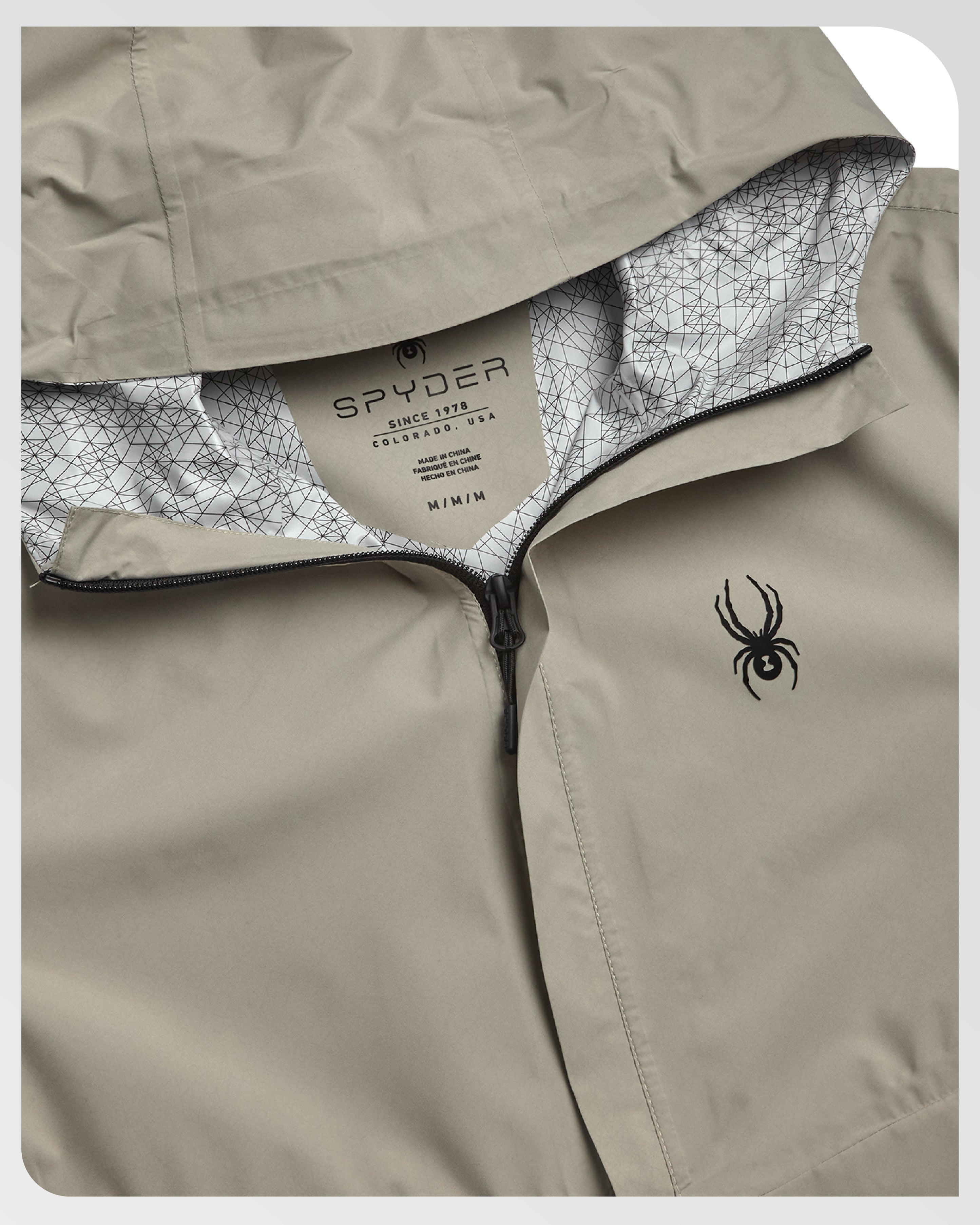 Men's Cloudy Day Rain Jacket - Stone – Spyder