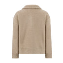 Womens Sherpa Quarter Zip Mock Neck - Sand