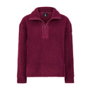 Womens Sherpa Quarter Zip Mock Neck - Wine