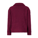 Womens Sherpa Quarter Zip Mock Neck - Wine