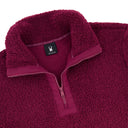 Womens Sherpa Quarter Zip Mock Neck - Wine