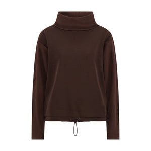 Womens Cowl Neck Fleece - Cocoa
