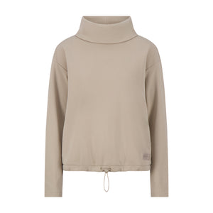 Womens Cowl Neck Fleece - Sand