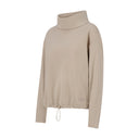 Womens Cowl Neck Fleece - Sand