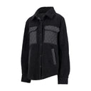 Womens Sherpa Shacket - Black