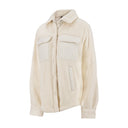 Womens Sherpa Shacket - Cream