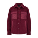 Womens Sherpa Shacket - Wine