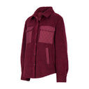 Womens Sherpa Shacket - Wine