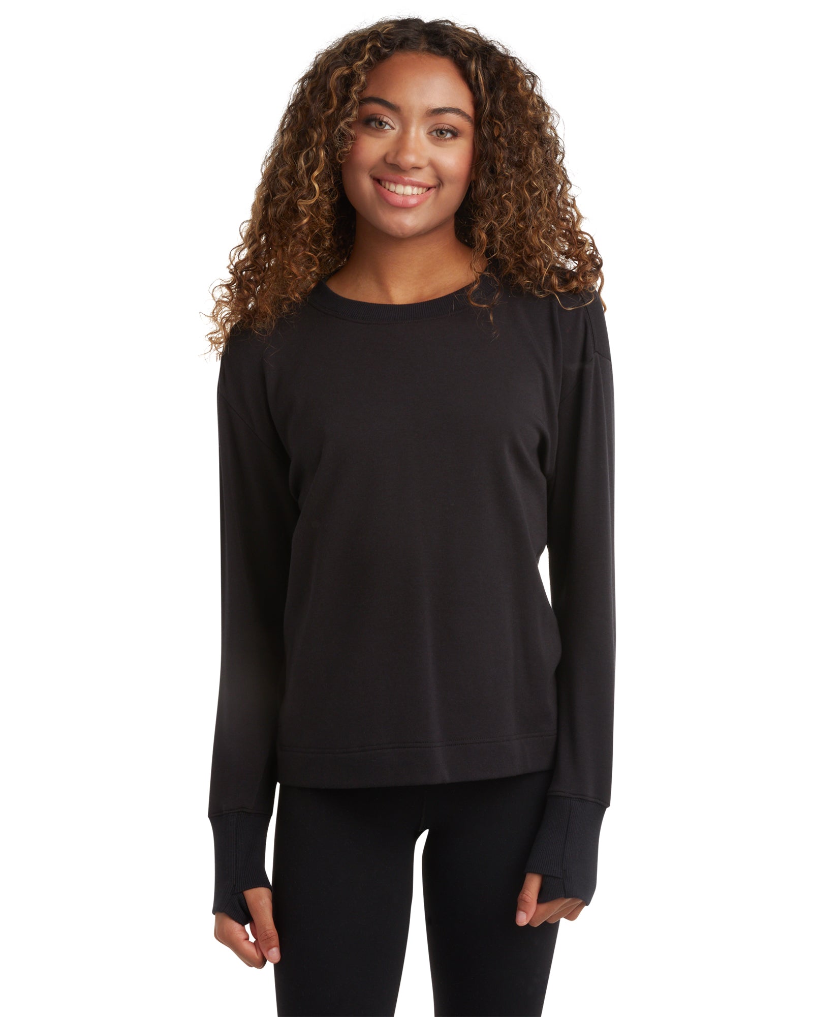Womens Crew Hi-Low Long Sleeve - Black – Spyder