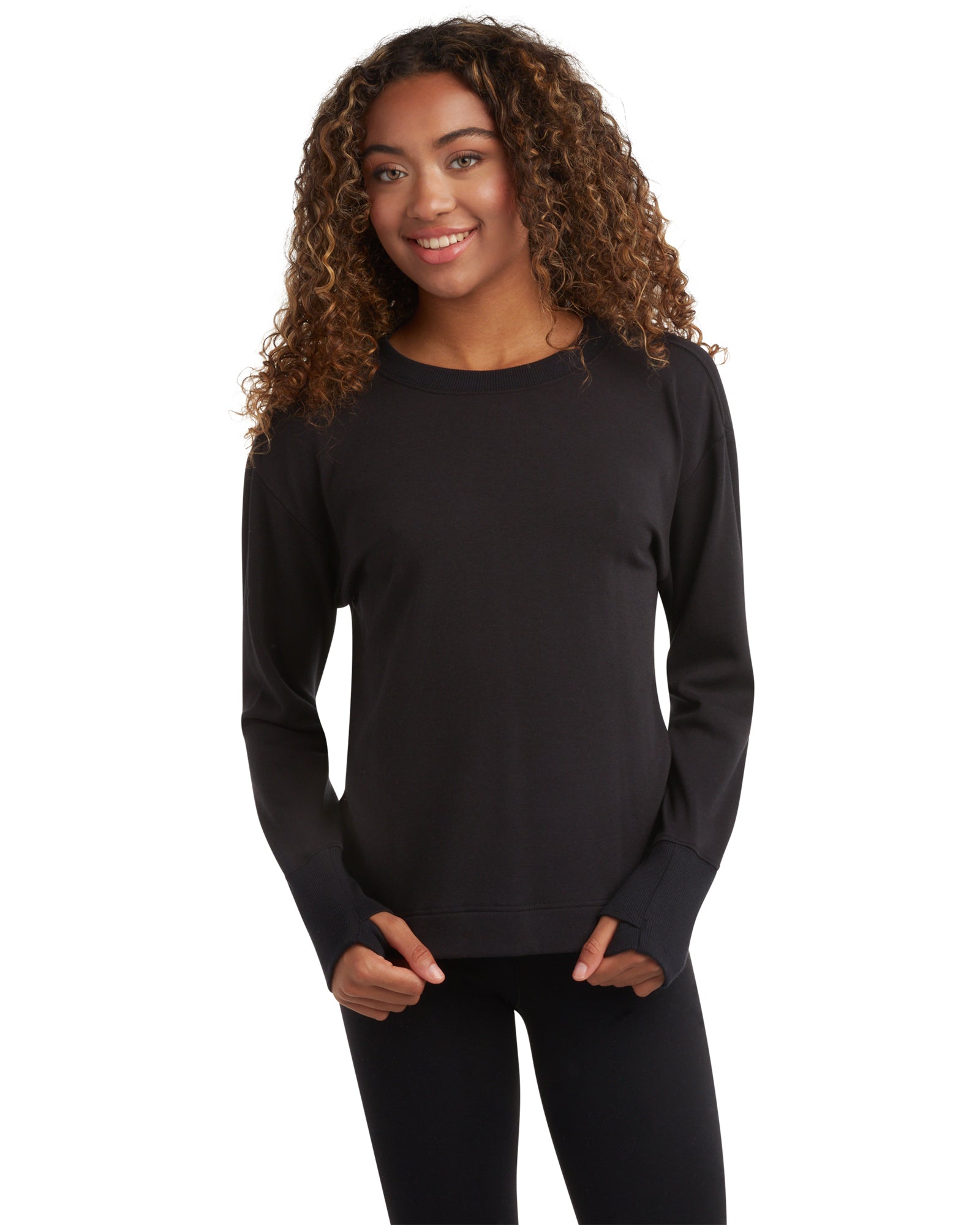 Womens Crew Hi-Low Long Sleeve - Black – Spyder