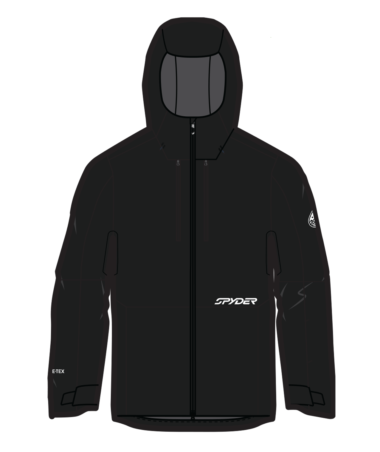 Mens Jagged Black Spyder