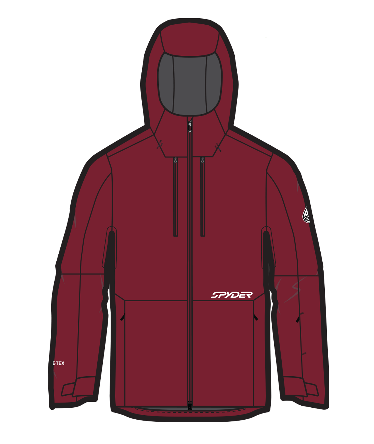 Mens Jagged Mineral Red Spyder