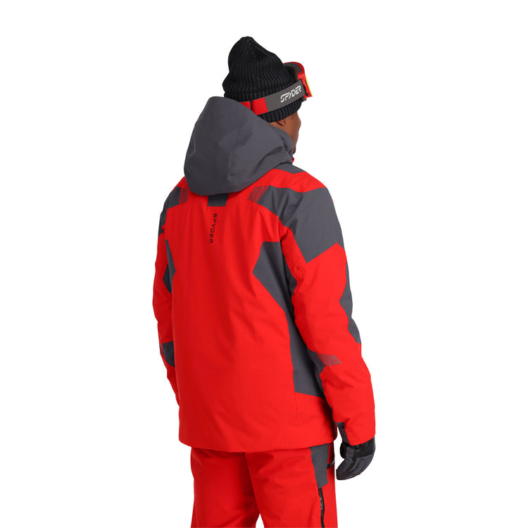 Authentic Spyder Mens Racing Thinsulate Ski Hooded Jacket Red & Black Sz  Medium