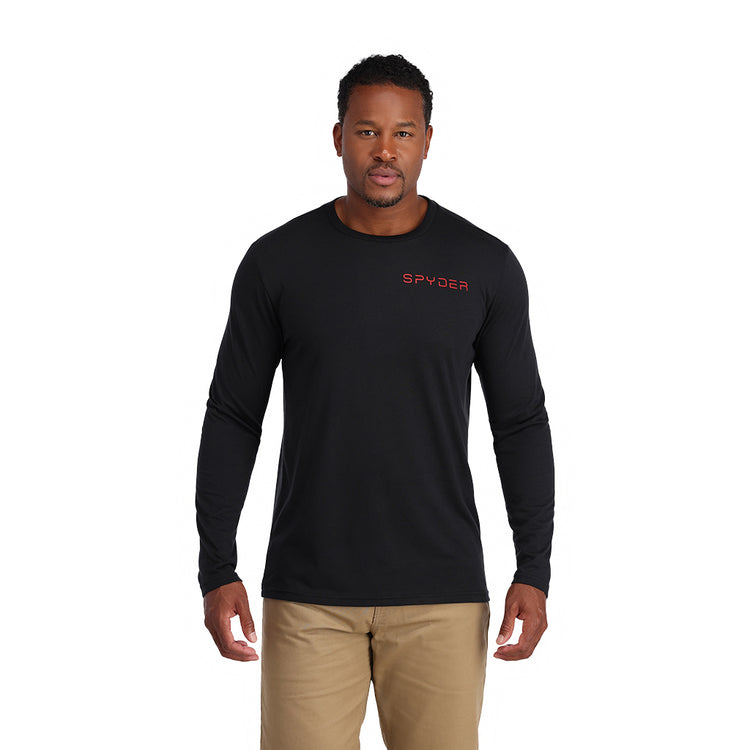 Spyder Logo Tech Shirt Long Sleeve Top - Black - Mens | Spyder