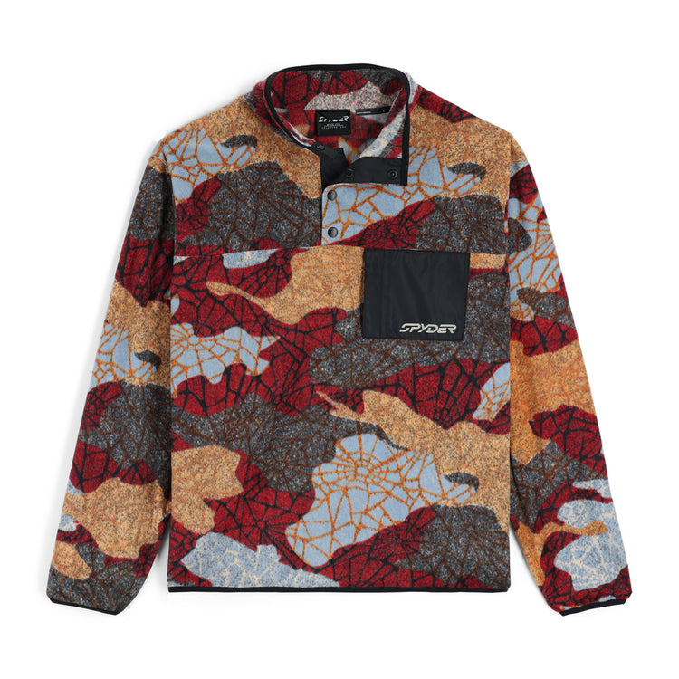 Mens Snap Lounge Pullover - Red Multi